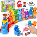 Farm Train Learning Toy, Counting, Matching & Sorting Montessori Learning Animal Set