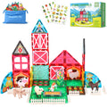 Magnetic Tiles Farm Animals Toys Magnet Building Blocks Garden Set STEM Preschool Toddler Toys for Boys Girls