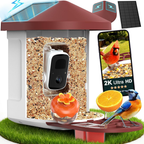 Bird Feeder with Camera with AI Identify Birds, 2K Live View, Instant Arrival Alerts, Smart Bird House