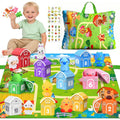 Montessori Toys for Toddlers, 20Pcs Farm Toys with Storage Bags/Playmat Counting, Matching, Sorting Preschool Learning Toy