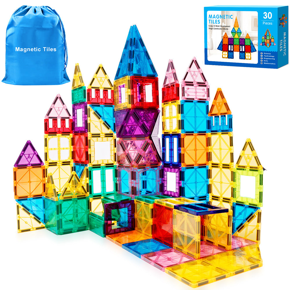Magnetic Tiles Building Blocks Stem Toys for 3+ Year Old Boys and Girls Montessori Toys