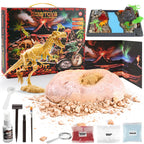 Dinosaur Dig Kit for Kids, Fossil Dino Excavation Kits with Volcano Eruption Experiment,STEM Science Kit Educational Toy