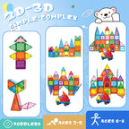 Magnetic Tiles Kids Toys STEM Magnet Toys for Toddler Magnetic Blocks Building Toys