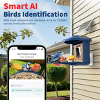 Bird Feeder with Camera with AI Identify 10000+ Birds Species, 2K Live View, Instant Arrival Alerts