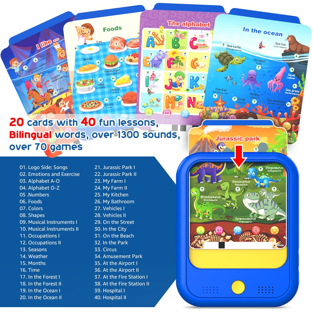 Kids Learning Tablet Educational Learning Pad for Toddlers 2-5 to Learn Alphabets, Numbers, Talking Cards for Toddlers