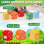 Montessori Toys for Toddlers, 20Pcs Farm Animal Toy Counting, Matching, Sorting Preschool Learning Toy Barn Toy