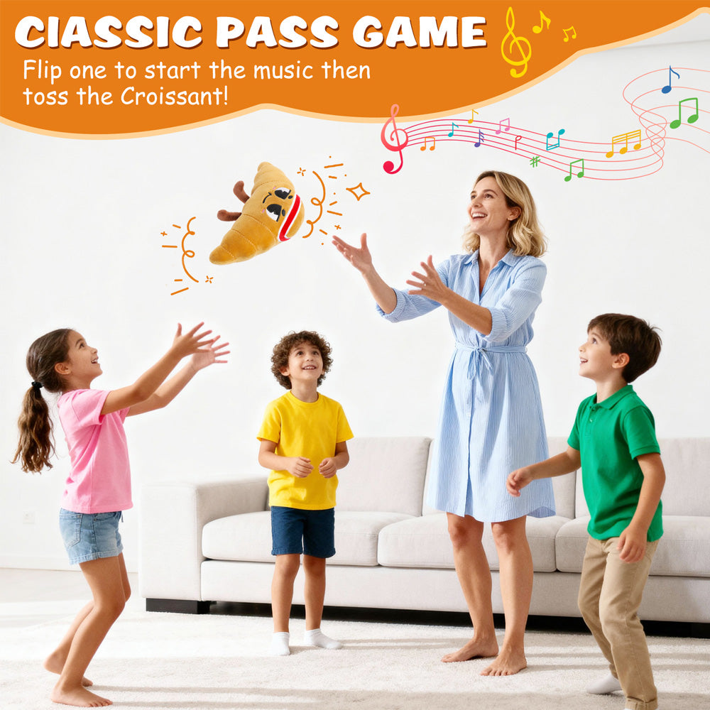Flip & Pass the Croissant, Electronic Interactive Game, Hilarious Family Party Games for Kids Ages 3, 4-8+