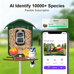 Bird Feeder with Camera,2K HD with 32GB Card, AI Identify Smart Bird House Cam,Motion Detection