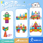 Magnetic Tiles, 60pcs Magnetic Blocks for Kids, Magnet Building Set,STEM Sensory Educational Toys