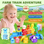 Montessori Toys for Toddlers, 20 Pcs Counting, Matching, Sorting Preschool Learning Toy Train Set