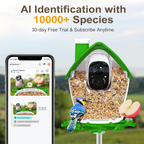 Smart Bird Feeder with Camera, 2K Video Bird Camera Feeder Live with 32GB Card, AI Identify, Ideal Gift for Birds Lover
