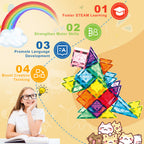 Magnetic Tiles, Magnet Building Set,Magnetic Blocks, 3D STEM Stacking Toys