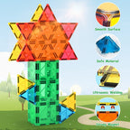 120pcs Magnetic Tiles for Kids,Educational Magnetic Building Blocks for Boys Girls