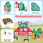 Magnetic Tiles Farm Animals Toys Magnet Building Blocks Garden Set STEM Preschool Toddler Toys for Boys Girls