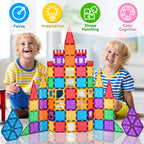 Magnetic Tiles Kids Toys, Magnetic Blocks Building Construction STEM Sensory Toys for Toddler