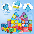 Magnetic Tiles Kids Toys STEM Magnet Toys for Toddler Magnetic Blocks Building Toys