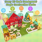 Magnetic Tiles Farm Animal Toys Set for Toddles Kids, Montessori STEM Educational Magnetic Building Blocks