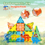 Magnetic Tiles Dinosaur Toys 3D Movable Dino Blocks for Kids Toddler Outdoor Sensory Toys
