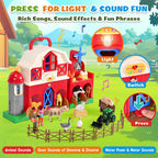 Big Red Barn Farm Animal Toys with Sound Effects, 21 Pieces Take Along Farm Playset for Toddlers