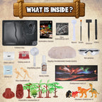 Dinosaur Dig Kit for Kids, Fossil Dino Excavation Kits with Volcano Eruption Experiment,STEM Science Kit Educational Toy