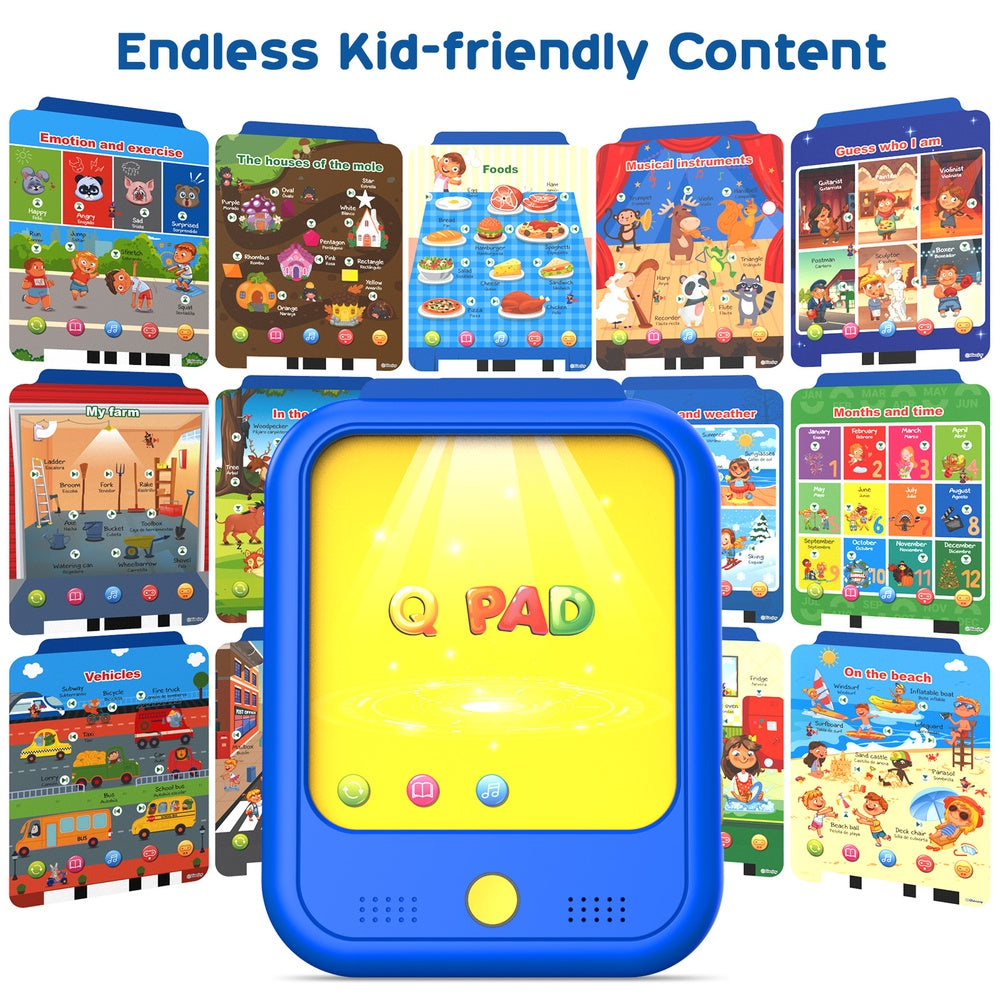 Kids Learning Tablet Educational Learning Pad for Toddlers 2-5 to Learn Alphabets, Numbers, Talking Cards for Toddlers
