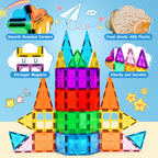 Magnetic Tiles Preschool Learning Sensory Montessori Toys, Educational Toys for Toddlers Kids Ages 3+