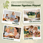Dinosaur Toys with Play Mat, 46PCS Realistic Jurassic Dinosaurs Figures with Eggs&Trees&Fence