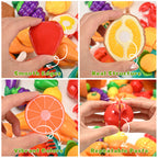 Play Food Set for Toddlers, Learning Toys 86pcs Cutting Food for Preschool Activities, Pretend Play Kitchen Accessories for Kids