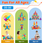 Magnetic Tiles 102pcs Building Blocks Stem Toys for 3+ Year Old Boys and Girls Montessori Toys