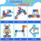 Kids Tool Set, 34 Pcs Wooden Toddler Tool Box with Apron, Portable STEM Educational Pretend Play Construction Toys