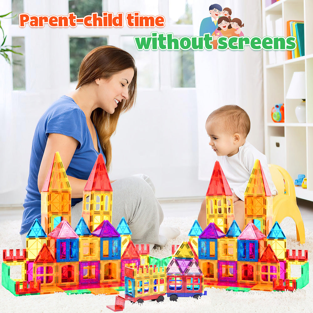 Magnetic Tiles 102pcs Building Blocks Stem Toys for 3+ Year Old Boys and Girls Montessori Toys
