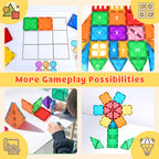 Magnetic Tiles Kids Toys, Magnetic Blocks Building Construction STEM Sensory Toys for Toddler
