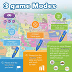 Bilingual Interactive USA Map for Kids, Talking Educational Geography Toy with Quiz Games for Boys Girls Ages 3-12