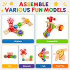 Kids Tool Set, 34 Pcs Wooden Toddler Tool Box & Workbench with Apron, STEM Montessori Pretend Play Construction Toys