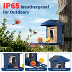 Bird Feeder with Camera with AI Identify 10000+ Birds Species, 2K Live View, Instant Arrival Alerts