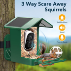 Bird Feeder with Camera Solar Powered, AI Identify & Auto Capture, 2K HD Live Video Gift for Bird Lovers