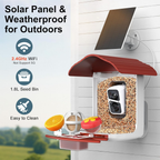 Bird Feeder with Camera,2K HD with 32GB Card, AI Identify Smart Bird House Cam,Live Stream,Ideal Gift for Bird Lover