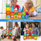 Magnetic Tiles, 60pcs Magnetic Blocks for Kids, Magnet Building Set,STEM Sensory Educational Toys