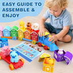 Montessori Toys for Toddlers, 20 Pcs Counting, Matching, Sorting Preschool Learning Toy Train Set