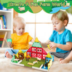 Magnetic Tiles Farm Animal Toys Set for Toddles Kids, Montessori STEM Educational Magnetic Building Blocks