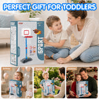 Toddler Basketball Hoop Height Adjustable Kids Basketball Hoops for Indoor & Outdoor Play with 2 Balls