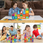 Magnetic Tiles, Magnet Building Set,Magnetic Blocks, 3D STEM Stacking Toys