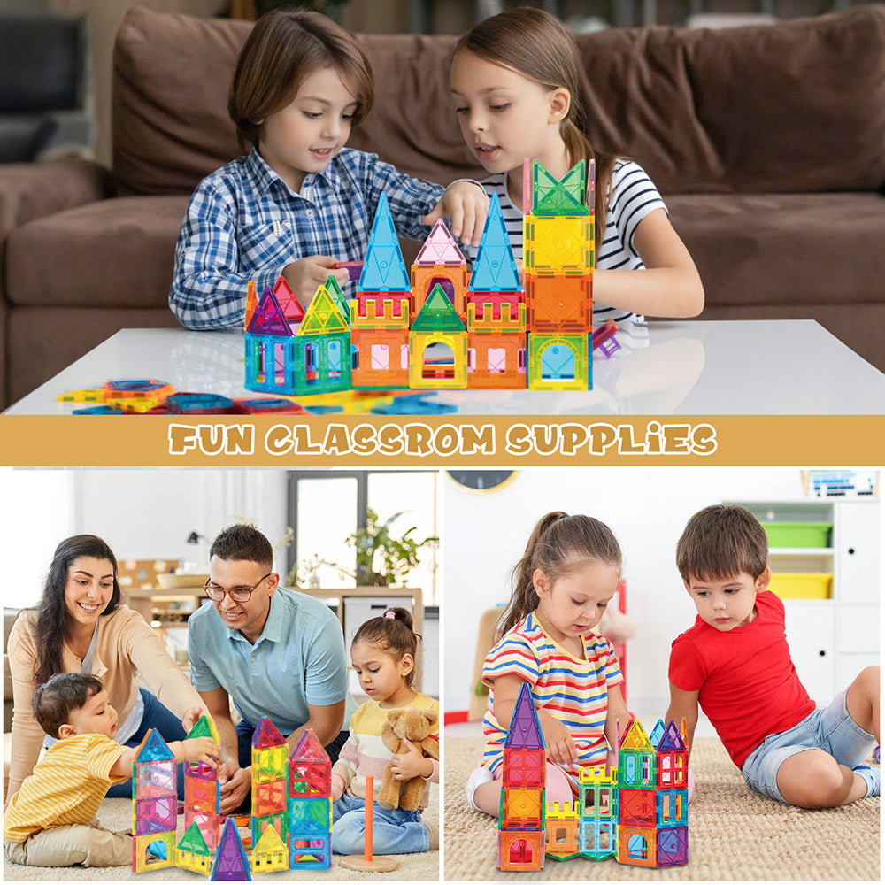 Magnetic Tiles, Magnet Building Set,Magnetic Blocks, 3D STEM Stacking Toys