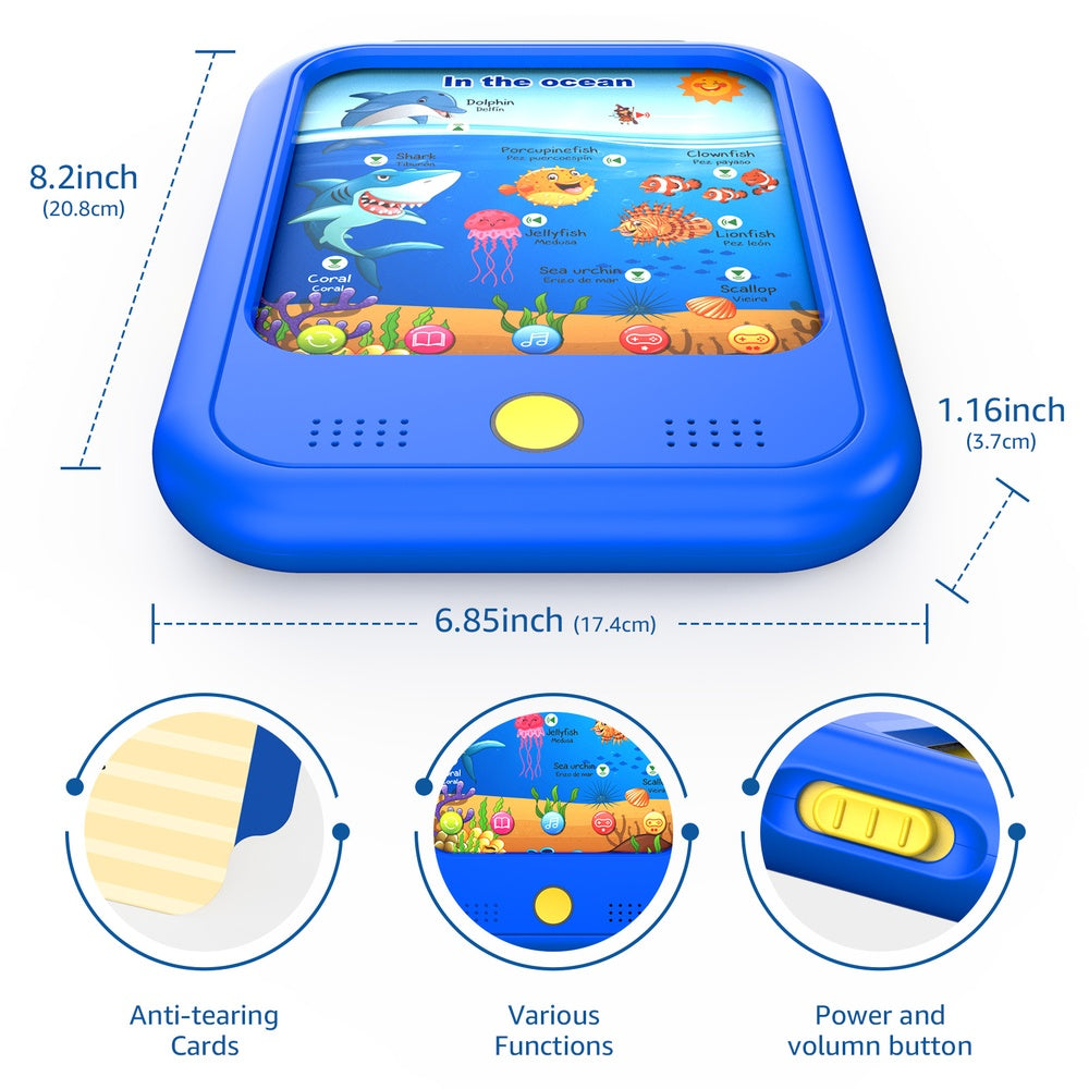 Kids Learning Tablet Educational Learning Pad for Toddlers 2-5 to Learn Alphabets, Numbers, Talking Cards for Toddlers
