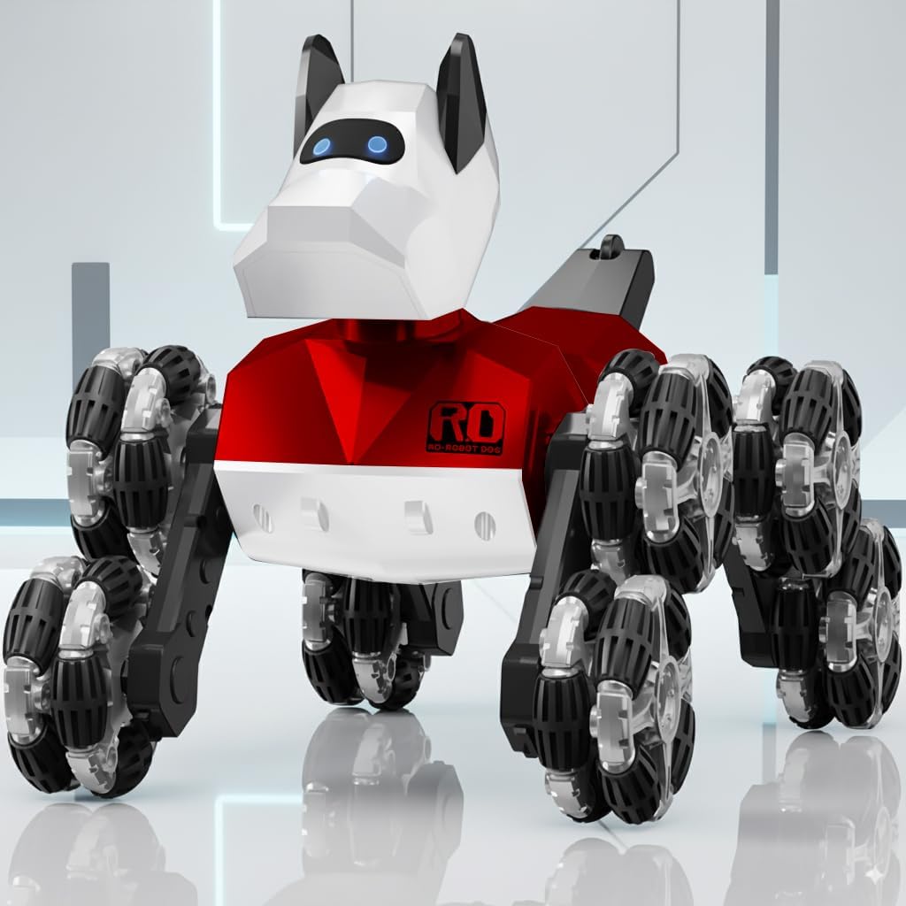 NQD RC Robot Dog Toy: 360° Spin Stunt Robotic Car with LED Eyes & Sound, Ideal Gift for Kids Boys Girls