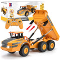 DOUBLE E Volvo RC Dump Truck Toy for Kids, Articulated Hauler, Remote Control Construction Toys Vehicles with Lights