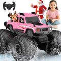 NQD® Pink Amphibious 4x4 RC Monster Truck, Waterproof 360° Rotate 2.4Ghz All Terrain Off-Road Toy Gift for Boys Ages 6-12+