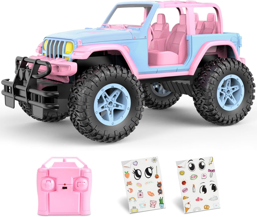 NQD 1:16 2.4Ghz Off Road RC Truck, 80 Mins Play with Stickers, Remote Control Car Gift for Girls Ages 3-6