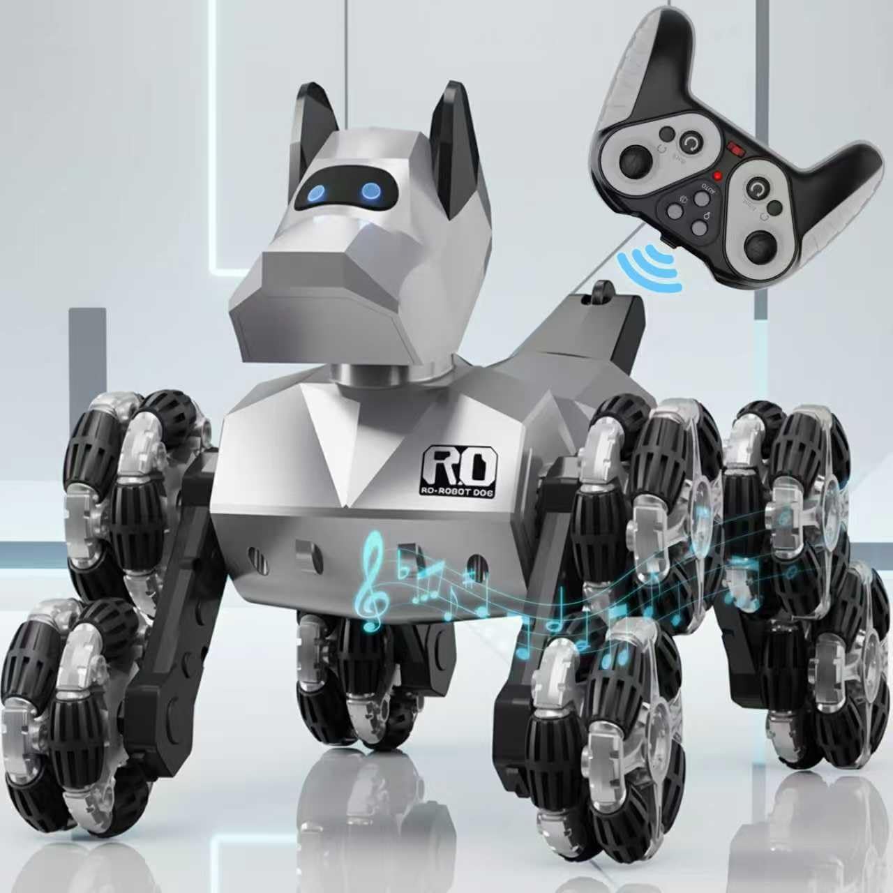 NQD RC Robot Dog Toy: 360° Spin Stunt Robotic Car with LED Eyes & Sound, Ideal Gift for Kids Boys Girls