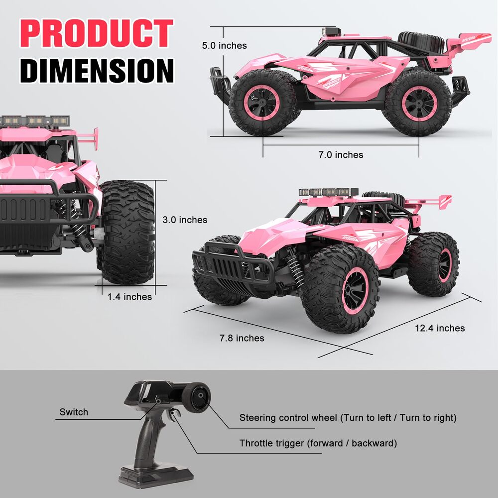 Remote Control Car 2.4GZh High Speed 25km/h 50+min with LED Headlight